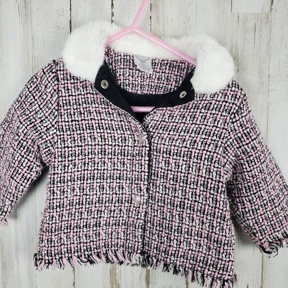 Faux Fur Coat Pink Size 18 mths - Picture 4 of 10